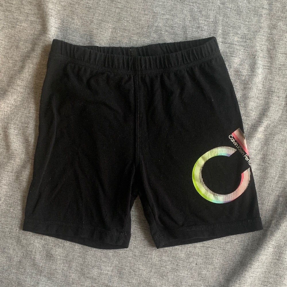 Calvin Klein Black Bike Shorts with Multicolor Logo - S 7